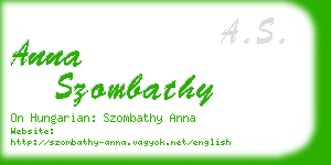 anna szombathy business card